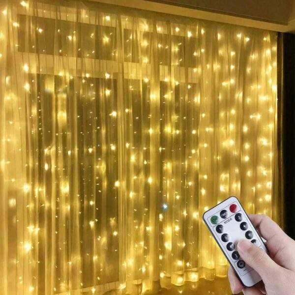 LED Curtain Fairy Lights (Golden Color)